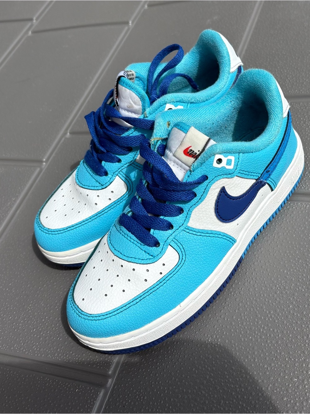 Nike Force 1 LV8 2 (GS) Shoes Kid’s SZ 1Y White/Photo Blue DX2164-100